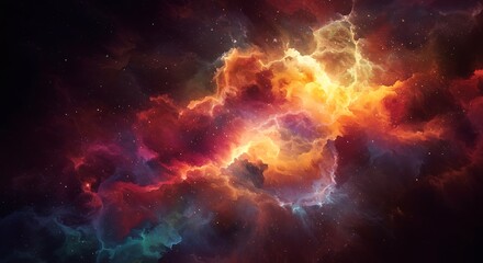 Colorful Nebula in Space