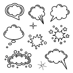 Obraz premium Cloud and Explosion Bubble Set for Comic Designs
