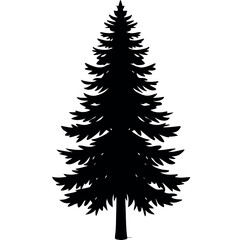 Mountain Pine Tree Silhouette – Clean Line Vector for Travel Use