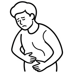 Monoline Stomach Pain Icon for Digestive Health Topics