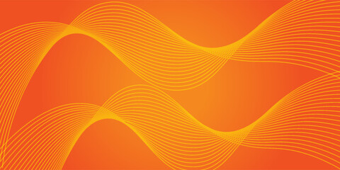 Vector abstract background with dynamic orange waves, lines and particles.