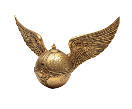Magical golden snitch replica with shiny wings