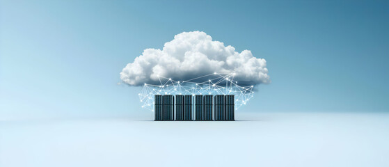 Abstract Cloud Computing Illustration With Servers