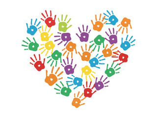 vector illustration hand heart digital art artwork silhouette friendship illustration connection