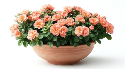 Peach Roses in Terracotta Pot