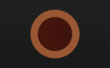 Abstract vector graphic of a circular ring with dark brown center and lighter brown orange ring. Isolated design element perfect for icons, buttons, abstract compositions, or graphic design projects.
