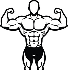 illustration of a muscular male body