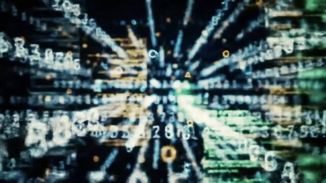 Floating Numbers and Code Scroll in All Directions &ndash; Living Digital Data Stream Animation for Tech and Hacker Visuals


