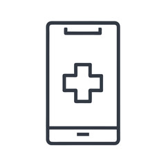 Obraz premium Smartphone with Medical Cross Symbol - Vector Design