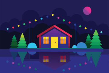 Fototapeta premium christmas night in the city