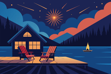 fireworks over the city