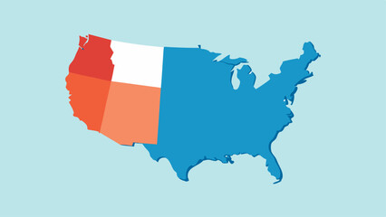 Fototapeta premium USA State Comparison Map with Pie Charts 