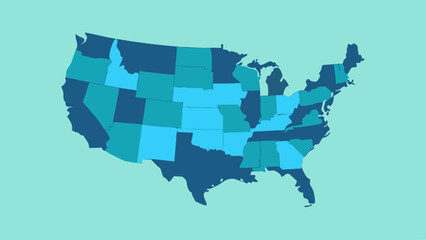 Minimal USA Map with Only State Borders  