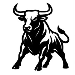 black and white bull