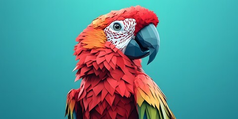 Colorful digital rendering of a stylized parrot.