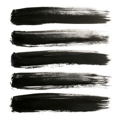 Bold Black Dry Brush Strokes with Textured Finish