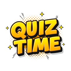 Quiz Time Fun Comic Style Text with Dotted Background and Stars