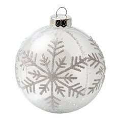 Obraz premium Silver christmas ball isolated on white background