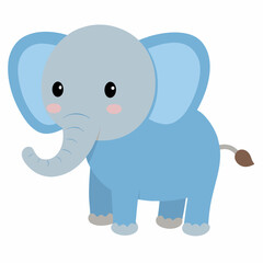 Baby Elephant  vector on white baclground