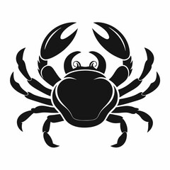 Crab vector Silhouette on white background 