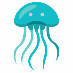 Jellyfish vector on white background