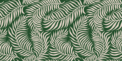 Abstract palm leave background seamless pattern vector.