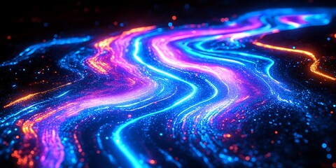 Obraz premium Abstract Neon Streams
