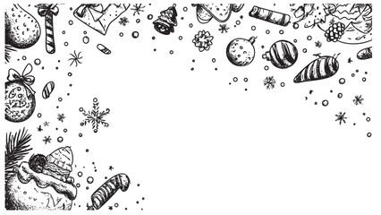 Obraz premium Christmas background doodle