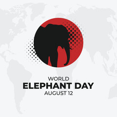 World elephant day. Environmental and Ecology conservation.