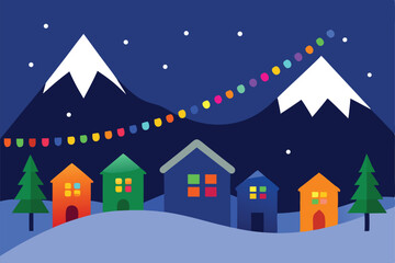 winter night landscape