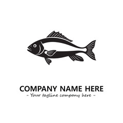 Fish silhouette logo company design vector illustration