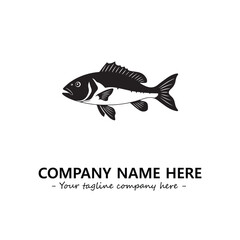 Fish silhouette logo company design vector illustration