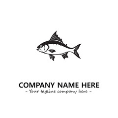 Fish silhouette logo company design vector illustration