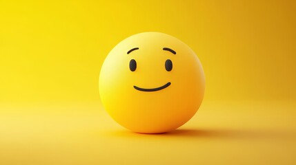 Fototapeta premium 3D emotions with a smile and an angry facial expression on a yellow background