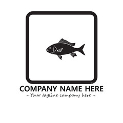 Fish silhouette logo company design vector illustration
