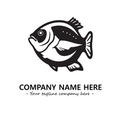 Fish silhouette logo company design vector illustration