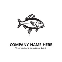 Fish silhouette logo company design vector illustration