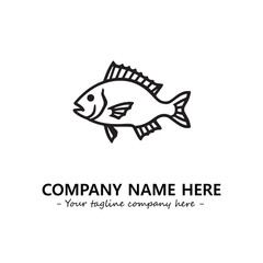 Fish silhouette logo company design vector illustration