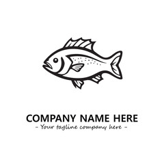 Fish silhouette logo company design vector illustration