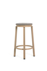 Modern round bar stool with gray seat on white background studio shot – Isolated on White...