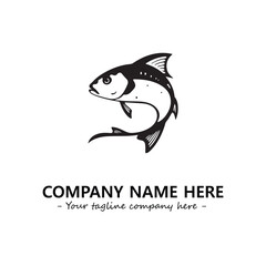 Fish silhouette logo company design vector illustration