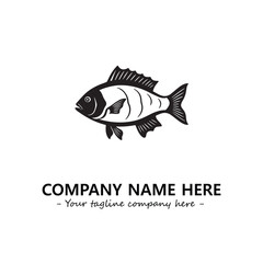 Fish silhouette logo company design vector illustration