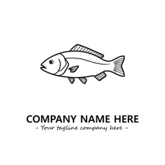 Fish silhouette logo company design vector illustration