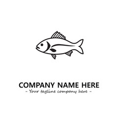 Fish silhouette logo company design vector illustration
