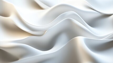 Obraz premium Abstract White Fabric Texture with Smooth Waves and Soft Drape