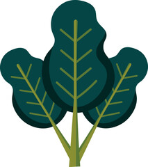 Clipart style kale leaves. The leaves are inspired by kale and generic botanical foliage. Ideal for invitations, digital art, natural decor and eco-friendly projects.