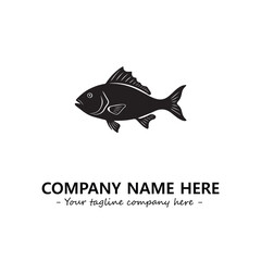 Fish silhouette logo company design vector illustration