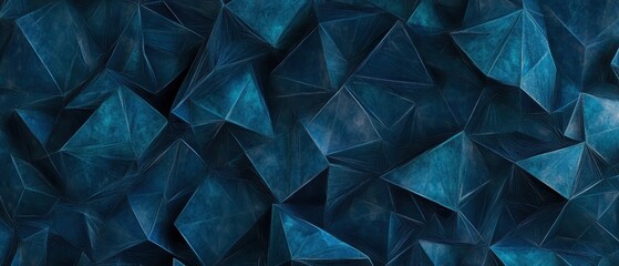 Naklejka premium Blue geometric abstract background with triangular shapes for design, wallpaper, technology, and modern art concepts in digital aesthetics and graphic design.