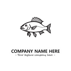 Fish silhouette logo company design vector illustration