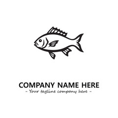 Fish silhouette logo company design vector illustration
